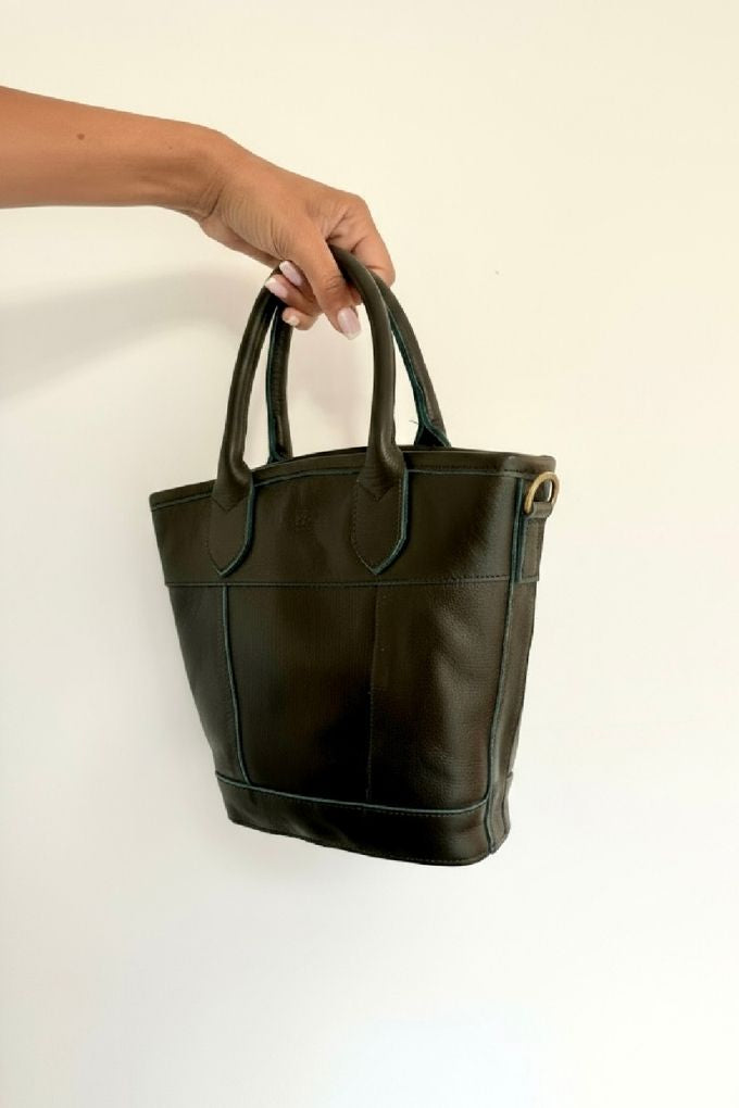 Florence Leather Handbag | Genuine Cowhide Leather & Rattan, Crossbody & Top Handles