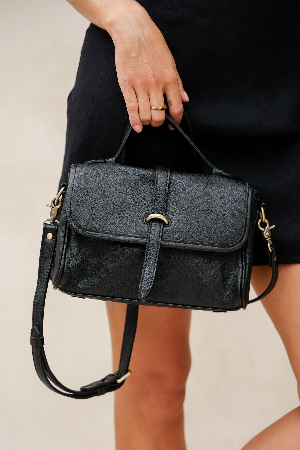 Lola Bag  - Vegetable Tanned Leather Bag with Brass Details – Versatile & Timeless