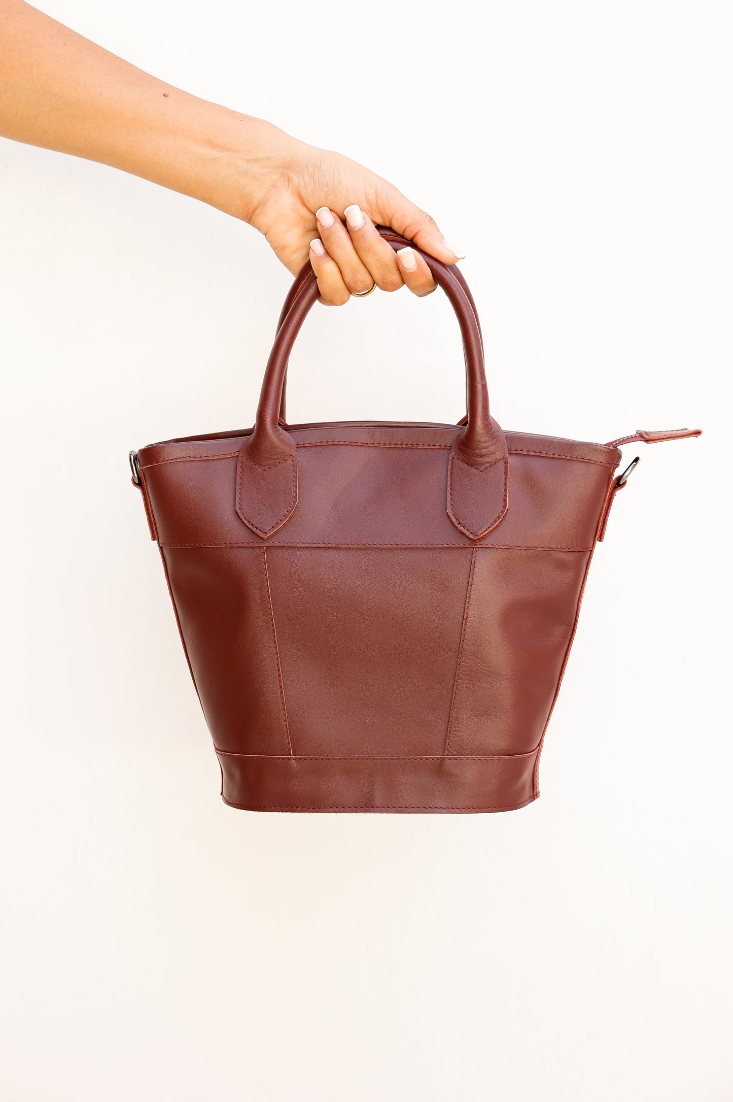 Florence Leather Handbag | Genuine Cowhide Leather & Rattan, Crossbody & Top Handles