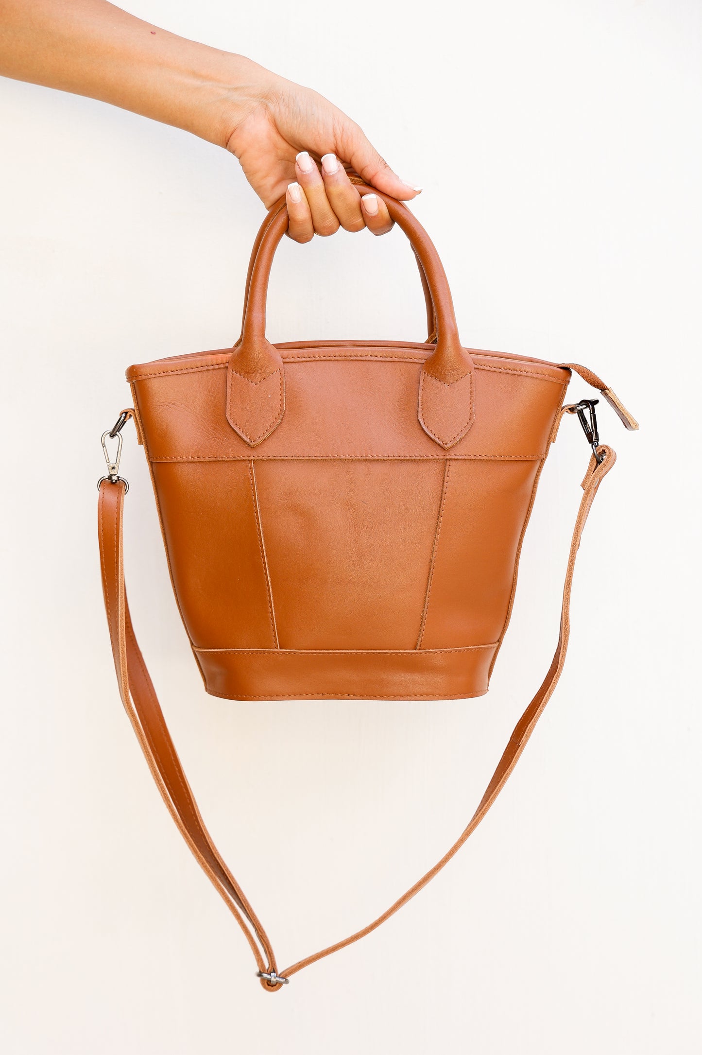 Florence Leather Handbag | Genuine Cowhide Leather & Rattan, Crossbody & Top Handles