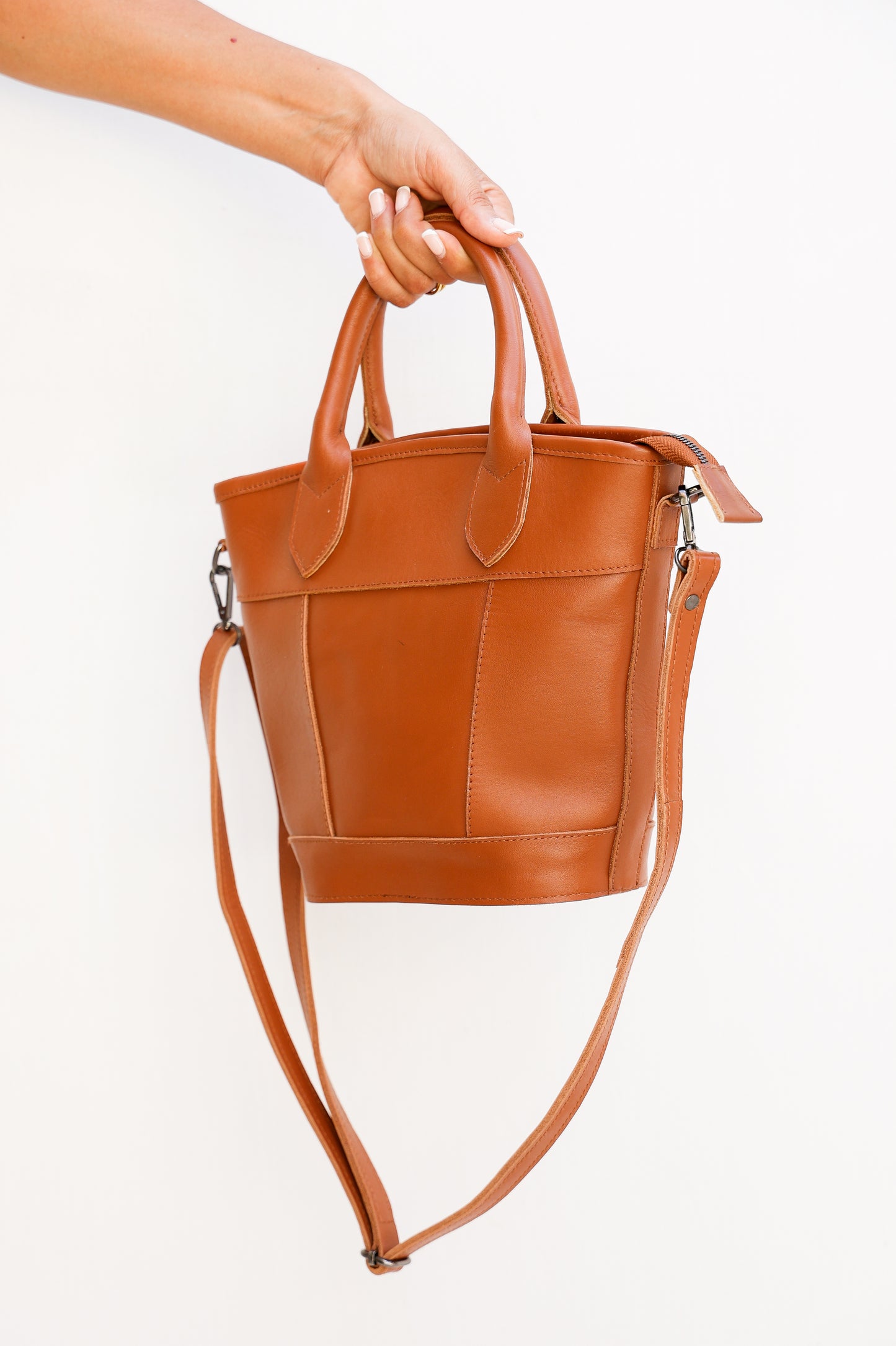 Florence Leather Handbag | Genuine Cowhide Leather & Rattan, Crossbody & Top Handles